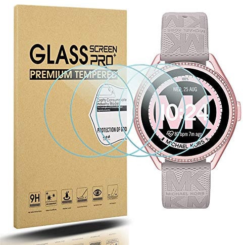 Diruite 4-Pièces Compatible avec Michael Kors Women's MKGO Gen 5E 43mm Protection Écran,Accessoires pour Michael Kors Women's MKGO Gen 5E 43mm Protection D'écran Verre Trempé