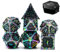 World of Dice - Deadly Dagger Serie - Pen & Paper Metallwürfelset, Würfelset für Dungeons and Dragons, DSA, 7 Würfel, W4 bis W20 (ohne Etui, Prisma Black)