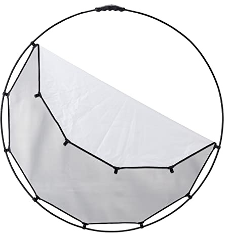 Manfrotto HaloCompact Plus Reflektor 98 cm - Rundreflektor - RapidExoframe™ Technologie - Zusammenklappbarer Aluminiumrahmen mit doppelseitiger Abdeckung: Silber/Weiß - LL LR3331