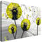Estika Leinwand bilder - Pusteblume Gelb - 60x40 cm, 1 teilige kunstdruck - Wandbilder wohnzimmer, schlafzimmer, Moderne wanddeko, Bild auf leinwand - Abstrakt blumen bilder - 5029A_1E