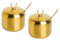 Azucarero de acero inoxidable para almacenamiento de especias con cuchara de tapa (2 unidades, dorado)