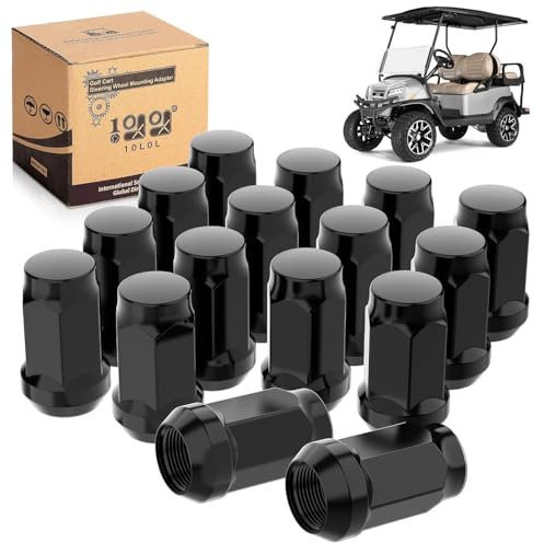 10L0L Golf Cart Chrome Radmuttern, 1/2''-20 Größe für EZGO & Club Car (16 Stück)