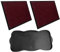 Entrando 2X Fussmatten (40x60, 60x90 cm) und 1x Schuhabtropfschale - Bundle für Haustür, Balkon oder Terrasse - Schmutzfangmatten für innen und außen, rutschfest, waschbar (Rot Schwarz)