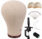 MapofBeauty 24 Zoll Perücke Kopf Cork Leinwand Block Kopf für Making Perücke Mannequin Kopf Mit Stand Kopf Pins (Braun)