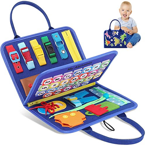 ONLYFUN Activity Board, Montessori Spielzeug ab 1 2 3 4 Jahre, Kinderspielzeug ab 1 2 Jahre, Motorikspielzeug ab 1 Jahr, Busy Board, Spielzeug ab 1 Jahr Junge, Sensorik Spielzeug Baby