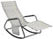 SoBuy Gartenliege Sonnenliege Outdoor Schaukelstuhl mit Seitentasche Liegestuhl für Gärten, Höfe, Strände, Balkone Relaxliege Schwungliege Hellgrau 143x85x57 cm OGS47-HG