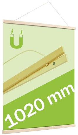 SPRINTIS Posterleiste 102 cm, holz, magnetische Posterschiene aus Kiefernholz im XL Format, Poster Aufhänger als gestalterisches Element