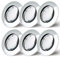 NCC-Licht 6er Set Einbaustrahler Chrom Ø75mm Lochbohrung mit LED Modul 5 Watt 400 Lumen Warmweiß 2700K ultra flach 30mm schwenkbar