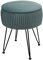 Mendler Sitzhocker HWC-K47, Hocker mit Staufach, Ø 33cm, Samt-Optik - grün, Gestell schwarz