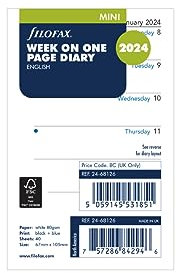 Filofax Mini Woche pro Seite Englisch 2024 Terminplaner