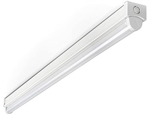 Bright Source 5ft 32w Integrated LED Single Batten, 4110lm, 3CCT Switchable 3000K 4000K 6000K, Replaces 1x58w Fluorescent, Steel & Polycarbonate, Easy Installation, for Garage, Shed, Corridors, Office