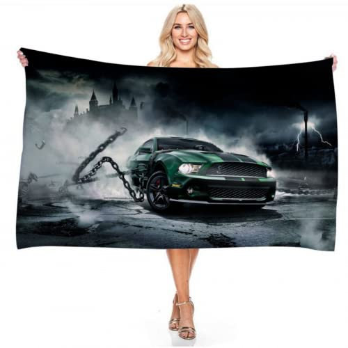 IMFLY Strandtuch XXL Auto Car Strandhandtuch Groß Badetuch Saunatuch Saunahandtuch Picknickdecke Strandlaken Stranddecke Duschtuch Herren (3,100x200cm)