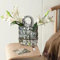 Mokylor Glass Purse Vase for Flowers, 11in Handbag Shape Unique Flower Vase Decorative, Fish Bowl Handbag Cute Vase Bubble Wide Mouth Vase for Centerpieces Home Wedding Decor(Grey)