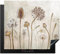 KitchenYeah© Herdabdeckplatte Einteilig Ceranfeld Abdeckplatte für Induktionsschutz Ceranfeldabdeckung Vinyl Herdabdeckplatten Blumen - Aquarell - Braun - Vintage - Pflanzen - 59x52 cm