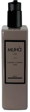 MUHA' | Bio-Körpercreme, Duft Vanille und Patschuli, feuchtigkeitsspendend mit beruhigender Wirkung, geeignet für empfindliche und empfindliche Haut, Format 230 ml