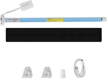 Wiederaufladbarer Zigbee-Rollomotor für17/25/2mm-Rohre,intelligenter Jalousienmotor,automatischer Vorhangöffner mit App/Sprache,Tuya Zigbee-Hub erforderlich (+Solarpanel,keine Fernbedienung)