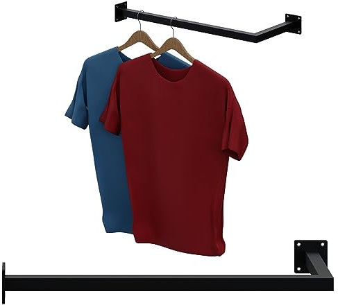 Garderobenstange Kleiderstange Garderobe Halter Kleiderständer Metall Schwarz Ecke 60x30cm