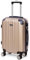 Todeco Valise Cabine 55cm, Valise à Main légère avec Coque Rigide, Valise de Voyage, Rigide e Légère ABS, avec 4 Doubles Roues, 55x35x22cm, Champagne