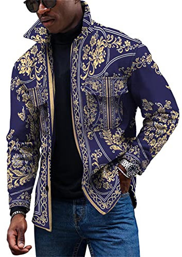 KONG JIMFAN Herren Dünne Jacke Parka Jacke Herren Business Hemden Herren Jacke Herren Pullunder Trachtenhemden Für Herren Winterjacke Herren Feuerwehr Jacke Karierte Hemden Wärmejacke(Gold,3XL)