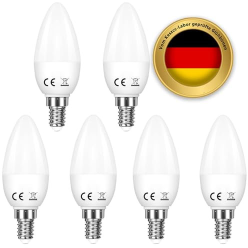 Oaomi E14 Kerze C35 E14 Led Warmweiss LED Lampe,5w Glühbirne Warmweiß 2700K ersetzt 50W Halogenlampe LED Lampen Filament Fadenlampe, Glas, Nicht Dimmbar E14 Led AC 220V-240V(C35)