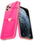 Teageo for iPhone 11 Pro Max Case Cute Heart Pattern for Women Girls Slim Luxury Bling Plating Soft TPU Anti-Scratch Shockproof Bumper Phone Case for iPhone 11 Pro Max, Hot Pink