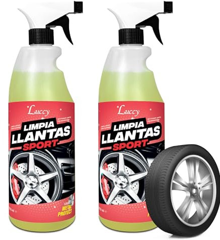 LUCCY Limpia Llantas Fórmula Metal Protect PH Neutro 2 Litros | Triple Acción Limpia, Abrillanta y Protege