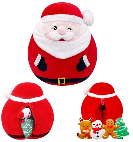 POPOYU Mutter und Kind Kuscheltier,Kawaii Plüsch Stofftier,Mutter und Kind Plüschtier Nikolaus Stofftier Weihnachtsmann für Kinder Sofa Schlafzimmer Dekoration Spielzeug Weihnachten Neujahr Geschenk