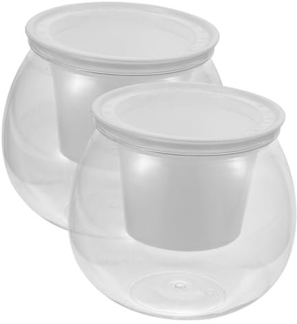 2 macetas de cristal para orquídeas, jarrones de cristal, terrario, floreros para centros de mesa, macetas de cuerda de algodón, maceta de absorción de agua, cuenco de peces dorados C101