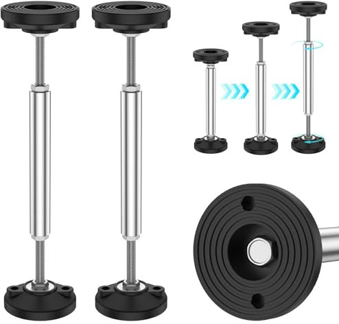 2 aste telescopiche di supporto, 38-52 cm, regolabili, in acciaio inox, pieghevoli, per scrivania, piano di lavoro, cucina, loft, armadietti, 300 kg, capacità di carico per mobili, tavoli, caffè