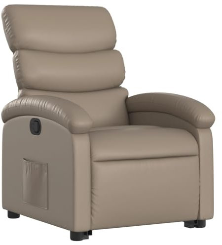 vidaXL Relaxsessel mit Aufstehhilfe, Sessel Aufstehsessel mit Liegefunktion, Fernsehsessel Verstellbare Rückenlehne Fußteil, Liegesessel Ruhesessel Polstersessel, Cappuccino-Braun Kunstleder