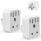 2 Pack USA Travel Adapter, American Plug Adapter UK to US with 4 X USB Ports (1 USB-C Fast Charging), UK to US Plug Adapter for USA Canada Mexico Colombia Cuba Guyana Thailand and More (Type B)
