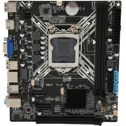 H81G Motherboard, DDR3 Memory Slots, USB3.0 SATA3.0, Supports LGA1150 CPUs with 2 DDR3, 16GB Capacity, SATA3.0, PC Motherboard for Home Office Gaming