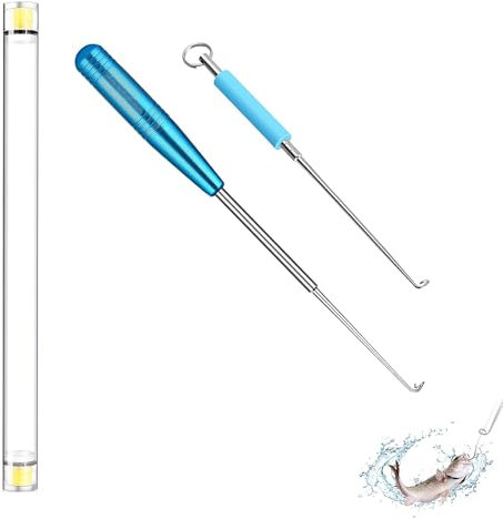 beejune 2 Stück Angelhaken Entferner, Edelstahl Hakenlöser Angeln, Schnelles Disgorger, Tragbarer Haken-Entferner Mit Magnete Fur Kleine Und Große Hackenlöser Fischen - Angelzubehör (13/17cm)