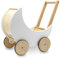 Mamabrum Holzwagen für Puppen und Bären, Baby Pöckchen 1+, Spielwagen für Kinder ab 1 Jahr, Rutschhemmende Räder, Walking Lernreiter