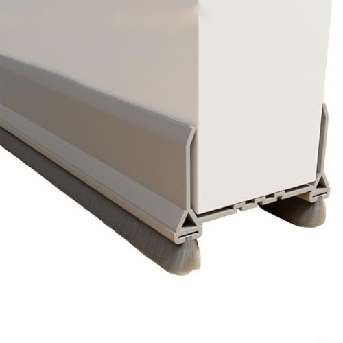 Boudin de porte pour portes de 90 cm, double boudin de porte efficace contre le bruit, bouchon d'air froid, joint efficace de porte inférieure (gris)