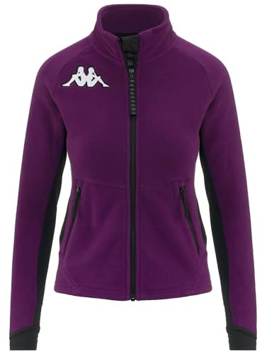 Kappa - Felpa con Zip, Donna, Viola, Poliestere, Sci, 6CENTO 688N, Taglia: M