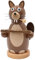 Dekohelden24 Holz Räuchermann, Räucherfigur, Räuchermännchen als Biber mit Holzbrett in braun, Größe: L/B/H 8 x 8 x 12 cm.
