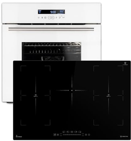 Herd: 60cm Einbauofen EB8015ED + 77cm Induktionsherd IH87705FZ / Grill/Heißluft/Teleskop-Auszugselemente/Automatischer Timer / SET8015IH77FZ