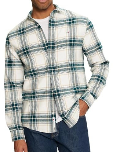 Tommy Hilfiger Chemise à Carreaux Blanc/Vert Homme Check Flanne Blanc M