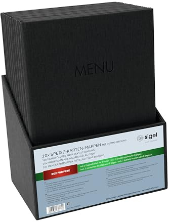SIGEL Menu Cover 24 x 34 cm | SM200, elastic cord binding, black