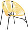 vidaXL Gartenstuhl in Ei-Form Schwarz und Gelb Poly Rattan, Ei-Stuhl, Gartensessel, Sessel, Gartenstuhl