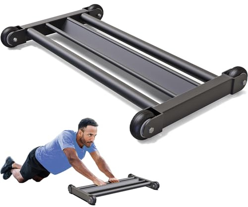 Lifeswell Bauchroller Bauchmuskeltrainer - Glute Ham Glider, Multifunktionale Oberschenkelrolle mit Glatten Rädern, V-Stange für Beinbeuger, Ab Roller Workout und Rumpfkrafttraining