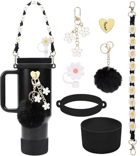 YISKY Kit d'accessoires Stanley Cup, Accessoires pour Tasse Stanley (Noir)