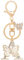 JSRQT Porte-clés Personnalisé à Lettre Initiale, Porte Clés en Métal avec Pendentif Cristal et Gland Papillon, Cadeau pour Femmes Filles Déco Sac (A)