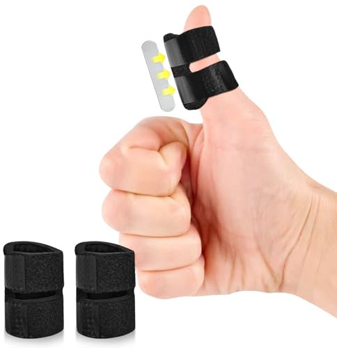 VerteLife 2 Stück Fingerschiene für Alle Finger, Adjustbare Fingerbandage Daumen Fingerschutz bei Trigger Mallet Finger, Arthrose Fingerbruch Stabilisator zur Fingerfixierung, Schmerzlinderung