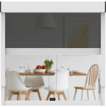 CLIP'N'SHADE Weiß - Aussenrollo gegen Hitze, Jalousie, Sichtschutz und Abdunkelung für Fenster, Hitzeschutz Rollo ohne Bohren (Breite: 110 cm, Höhe: 143-160cm, Blickdicht)