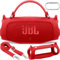 Aenllosi para Altavoz Bluetooth JBL Charge 6 Funda de Silicona, Cubierta de Transporte con Correa para Hombro y mosquetón, Solo Funda, Altavoz no Incluido (Rojo)