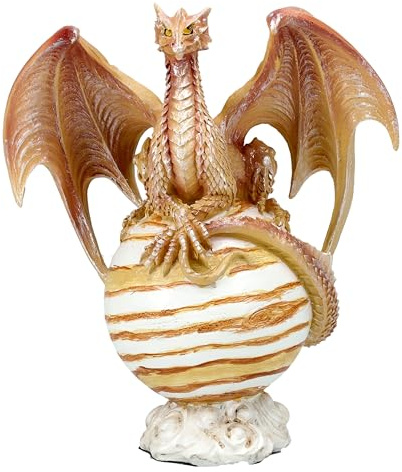 Figuren Shop GmbH Drachenfigur Planet Jupiter – Fantasy Dekofigur mit Drache, 14,5 cm Höhe