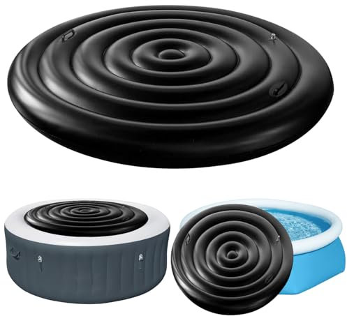 Energiesparende Spa-Abdeckung für Mspa-Whirlpool, aufblasbarer Spa-Deckel, schützender Regen-Überlauf, Wärmeisolator-Technologie, 6 Personen, runde Blase, 160 cm Durchmesser