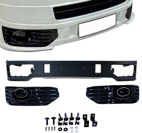 JOM Frontspoilerlippe für VW T5 2009-2015 FL Grau 3-teilig ABE ABS | Splitter, ABS, Grau, 3-teilig, mit ABE, FL, fahrzeugspezifisch, passgenau